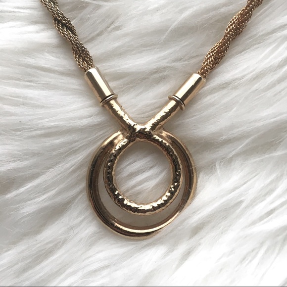 Vintage Double Hoop Necklace - Picture 2 of 4